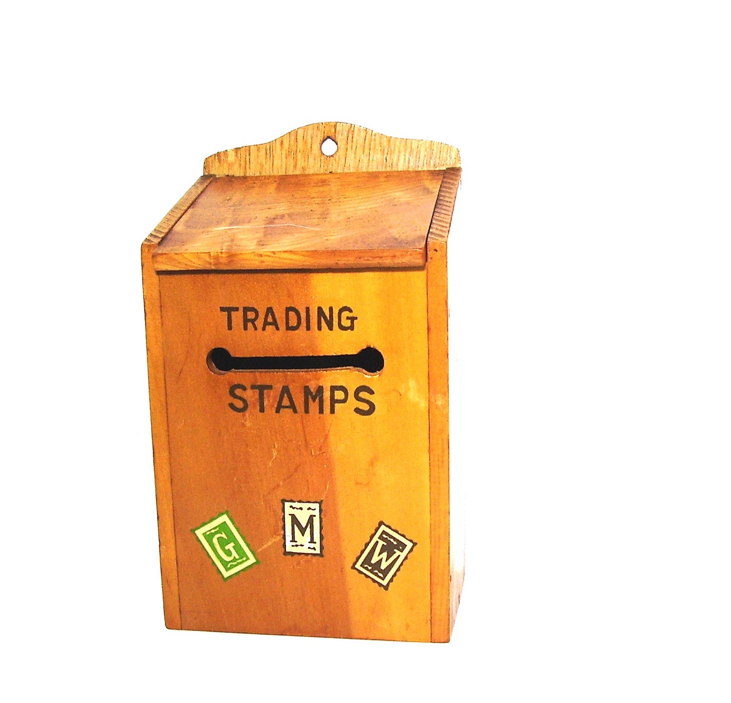 Vintage Wooden Box 1950s Trading Stamps S & H Green Stamps