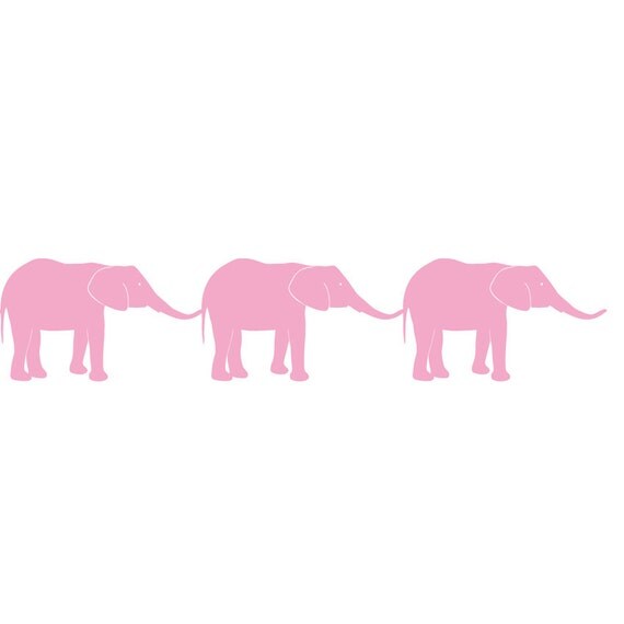 Elephant Wall Decal, Elephant Nursery Decal, Border Wall Decal