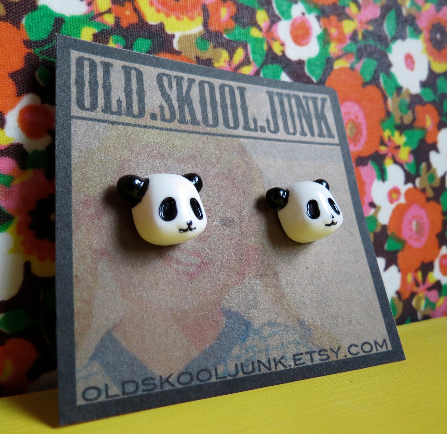 Panda Stud Earrings. Kawaii Panda Posts.