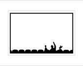 MST3K silhouette dry erase board aluminum sign - smaller size