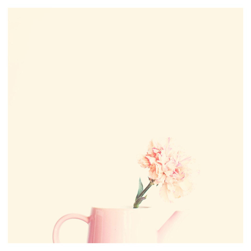pink flower teapot photo print - whimsical fine art still life photography, enchanting, nostalgic, bloom, romantic - 8x8