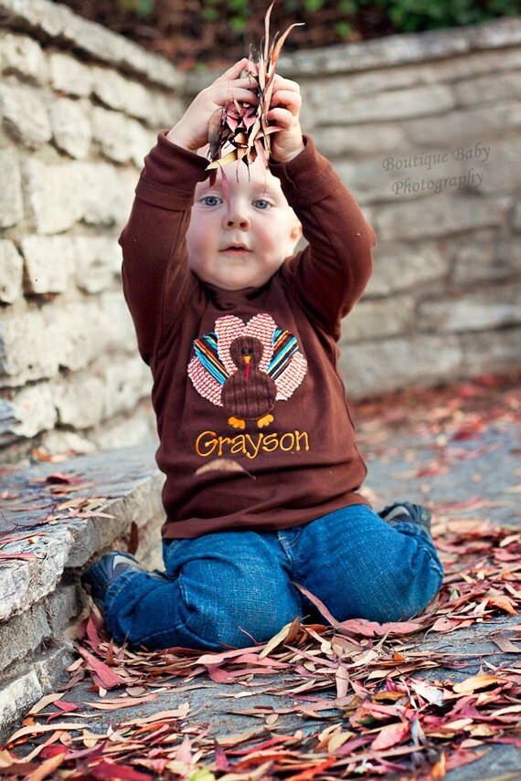 Thanksgiving Shirt for Toddler Boys Boy Turkey Shirt or Onesie