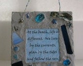 Wall Decor Mosaic Beach Quote Plaque