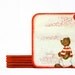BEARS LOVE, Rustic Love Coasters, Wood Wooden Rustic Coaster Set of 6, Square Coasters Red & White, Valentines Days Gift ohtteam