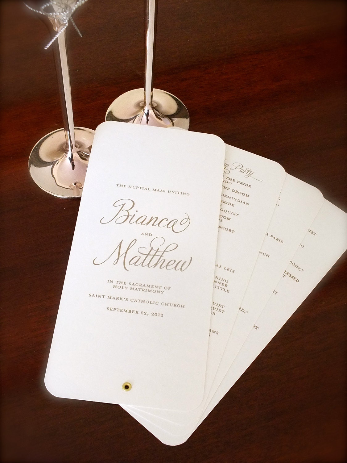 Printable Wedding Program Fan -- Calligraphy Script -- pompdesigns