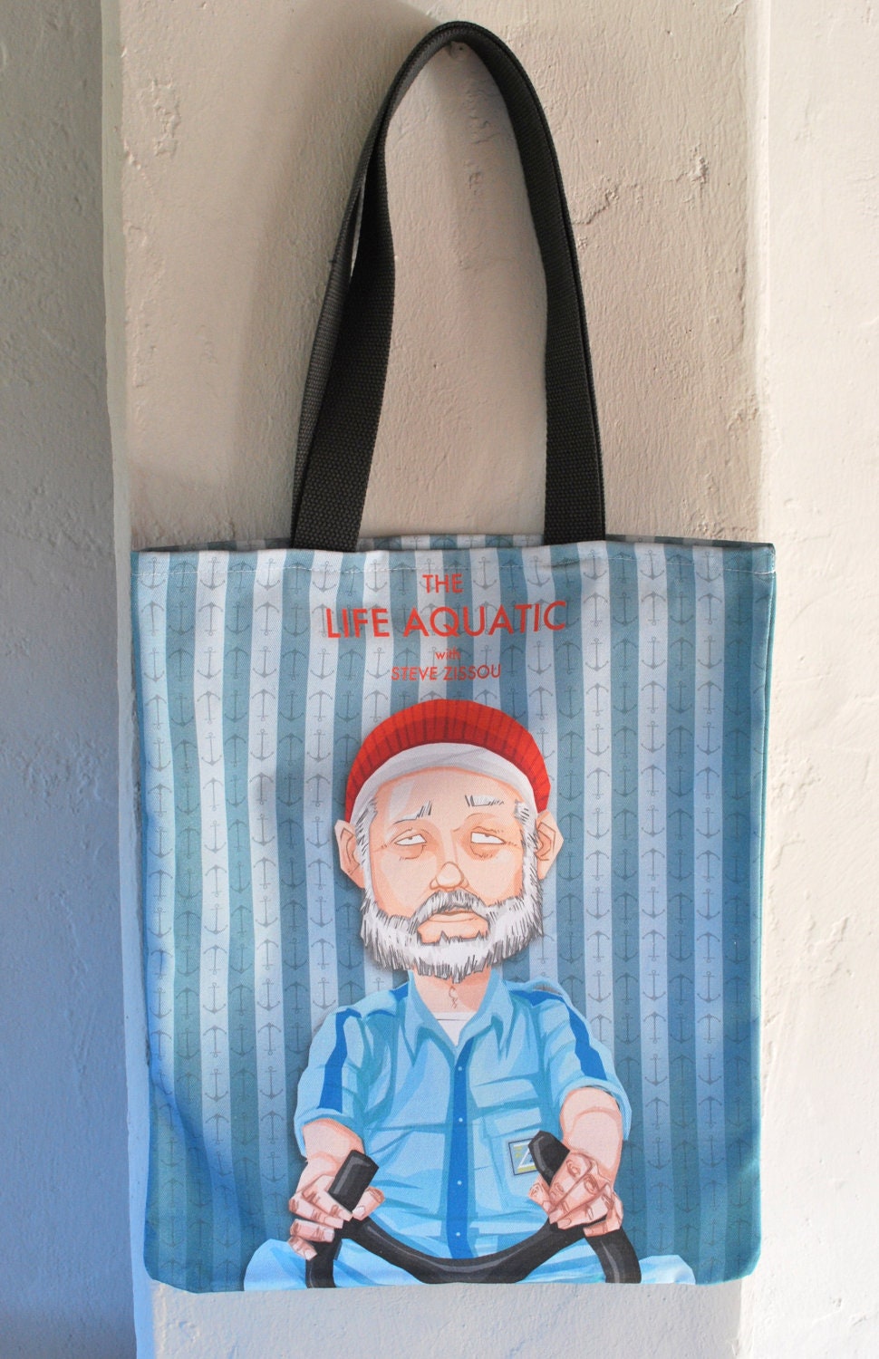 Bill Murray Steve Zissou the Life Aquatic Tote Bag 02 etsy fashion women men gift