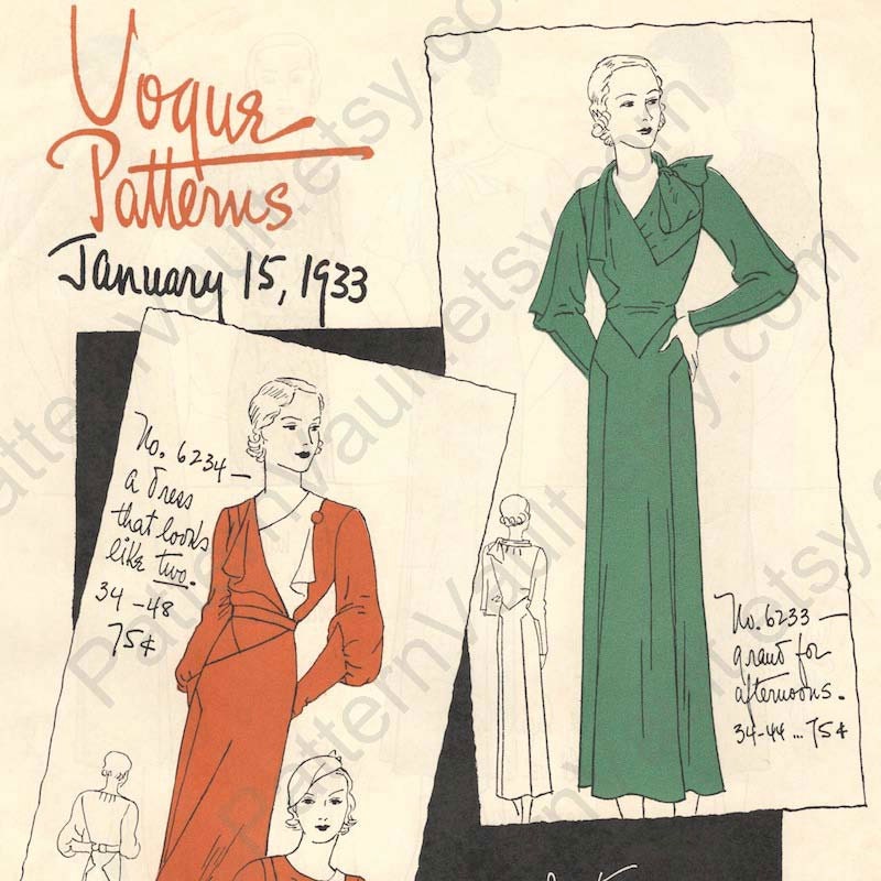 Vogue Patterns, January 15, 1933: 1930s spring patterns -- PDF e-booklet
