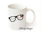 White Coffee Mug Talk Nerdy To Me red heart gifts for Geeks, Nerds, Hipsters, Love Mug Nerd Love