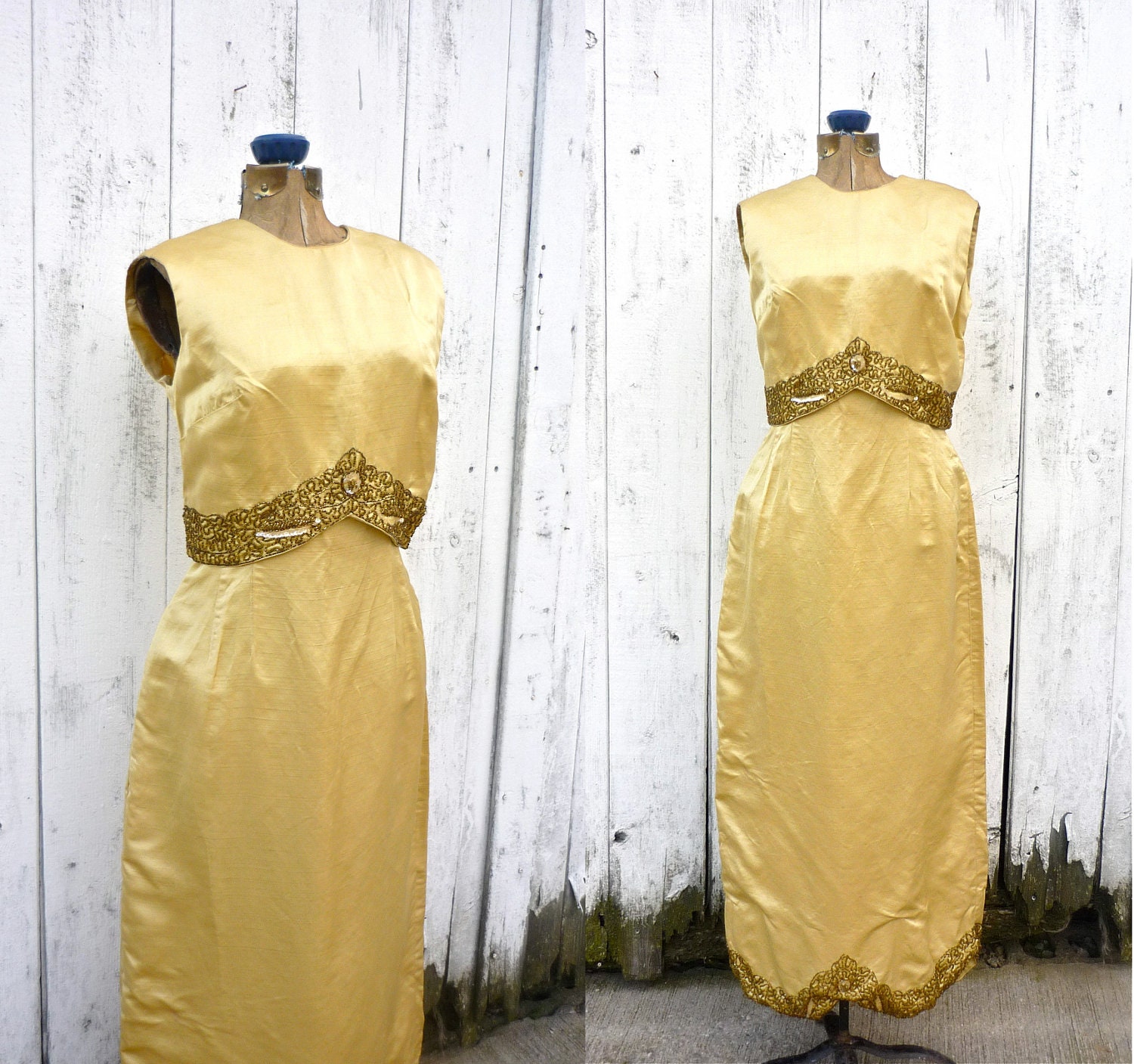 1950s dress / vintage 60s silk dress / Buttercup Baby dress