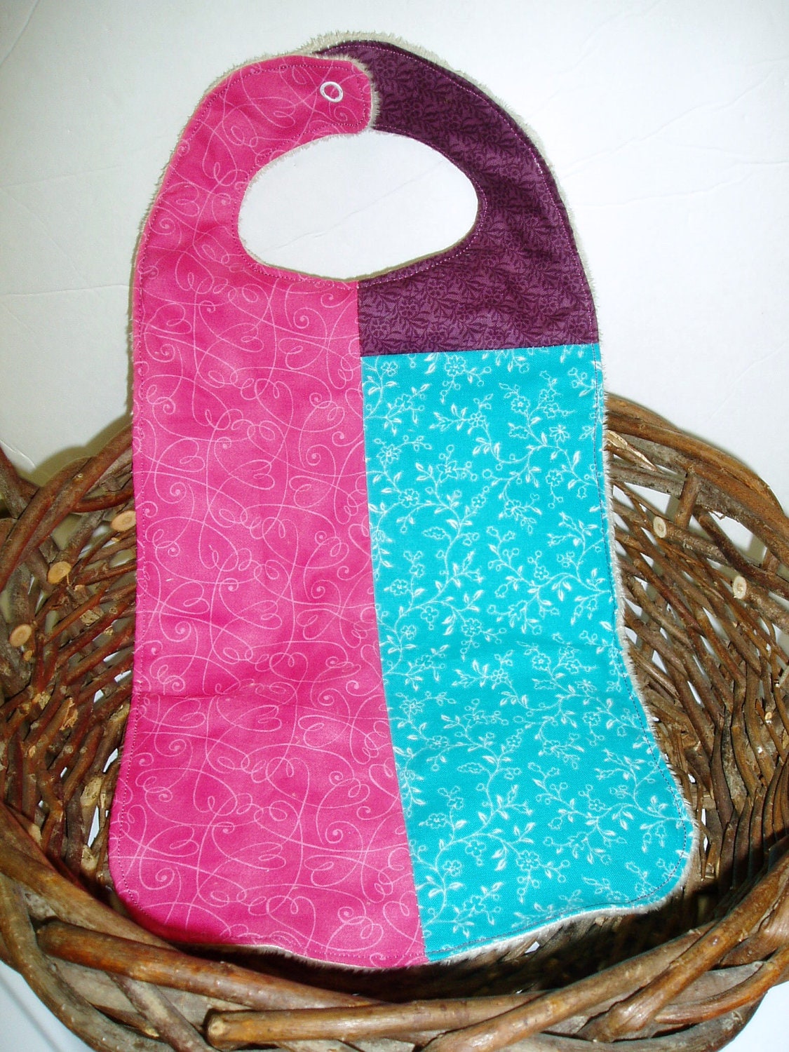 Toddler Bib - Patchwork Hearts X-Large Bib