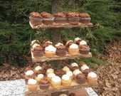 Rustic Cupcake Stand Log Slices 5 Tier X Large Personalized