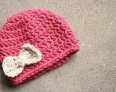 CUSTOMIZABLE Kids Crochet Bow Beanie