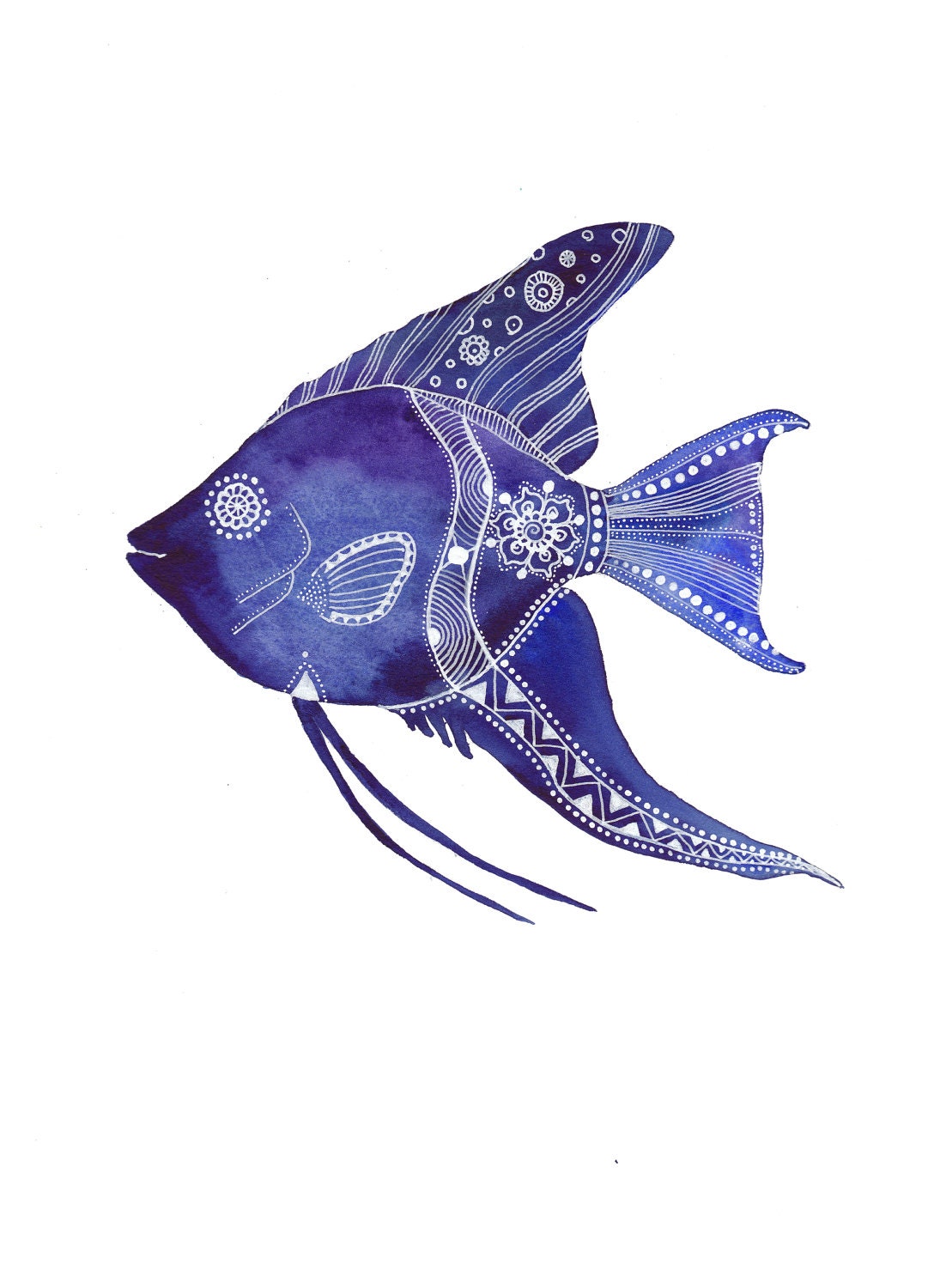 Blue AngelFish Archival Art Print