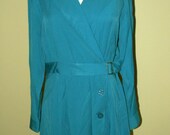 1980s Faux Belt Shirt Dress w/ Button Down Skirt Detail Plus Size L/XL