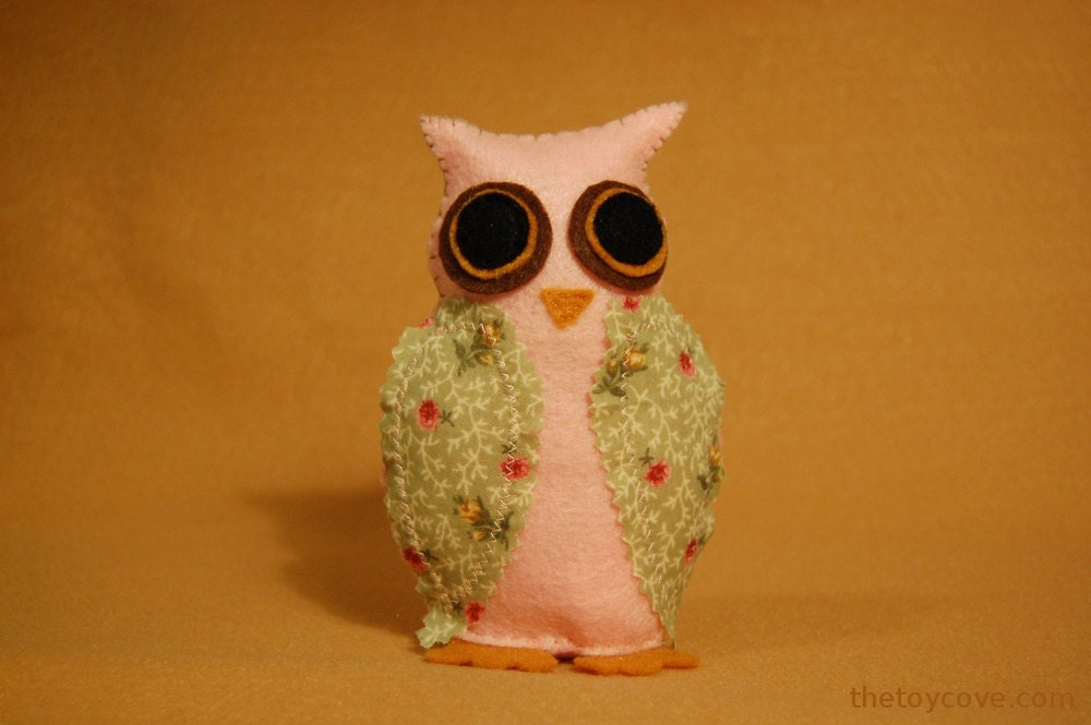 pink owl stuffed animal