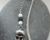 Customisable Tibetan Silver Skull Gemstone Bookmark Free Worldwide Shipping