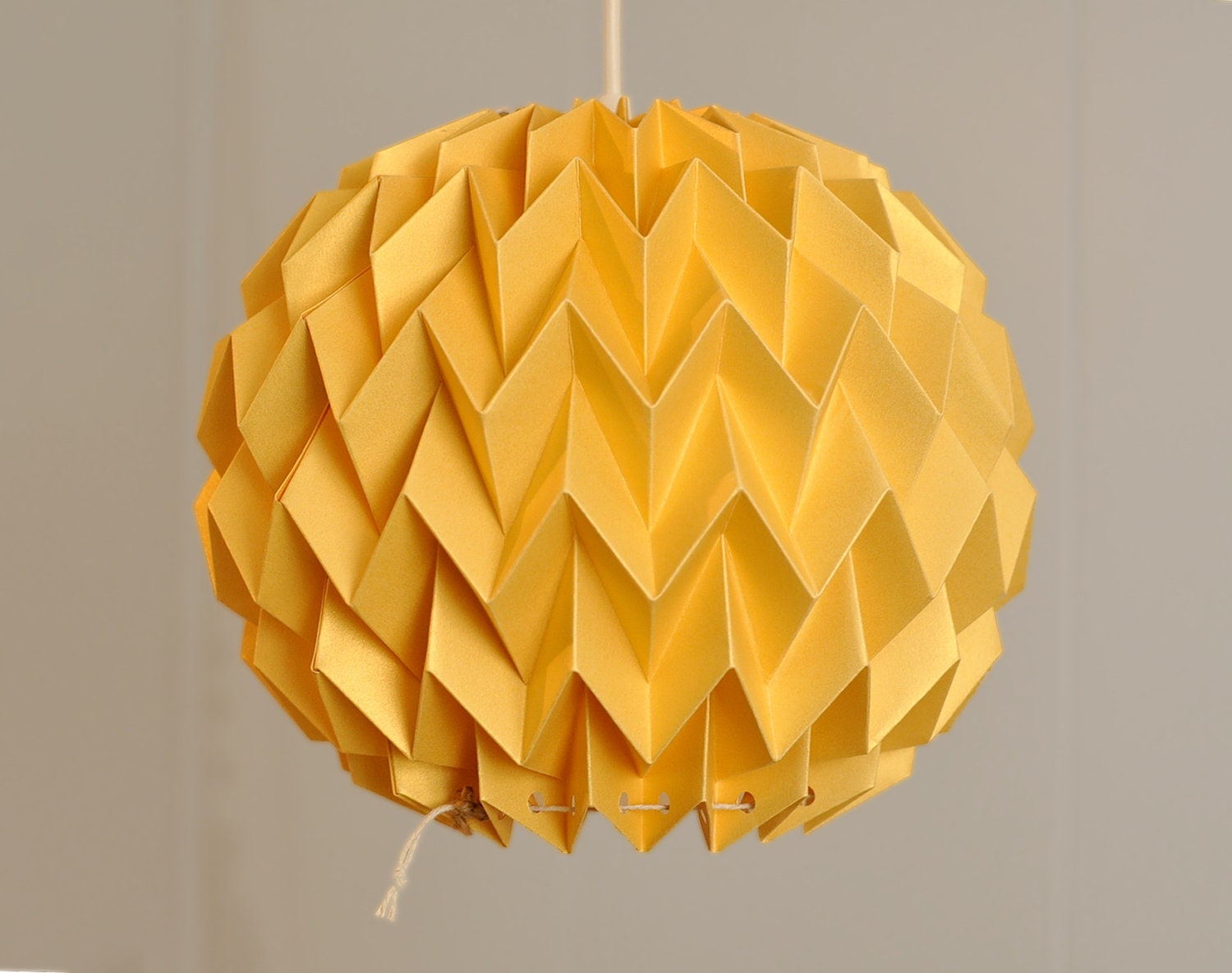 BUBBLE: Origami Paper Lamp Shade - GOLD YELLOW / FiberStore by Fiber Lab
