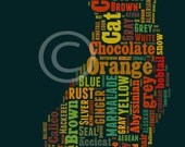 Cat Typography 5x7 inches Matte Multicolor Art Print