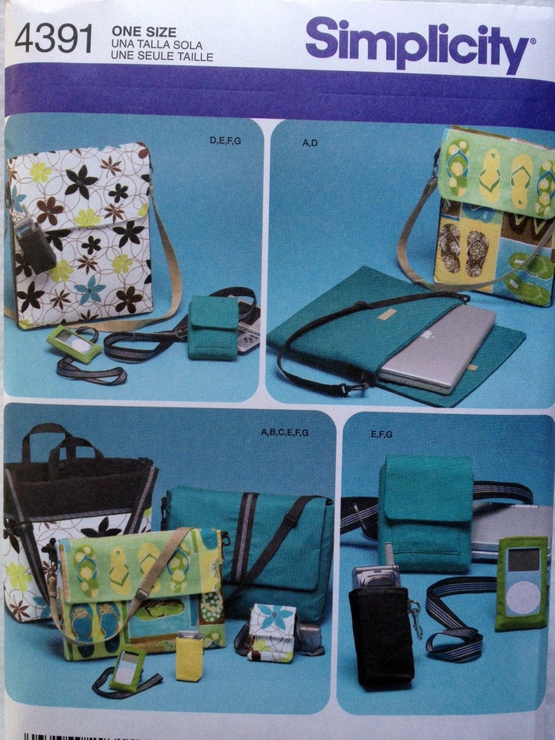 Simplicity 4391, Pattern for Messenger Bag, Cell Phone Case, Camera ...