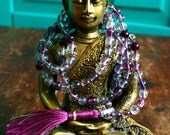 Japa Mala, Rainbow Fluorite Prayer Beads, Mantra, Meditation, 108, Yoga Necklace