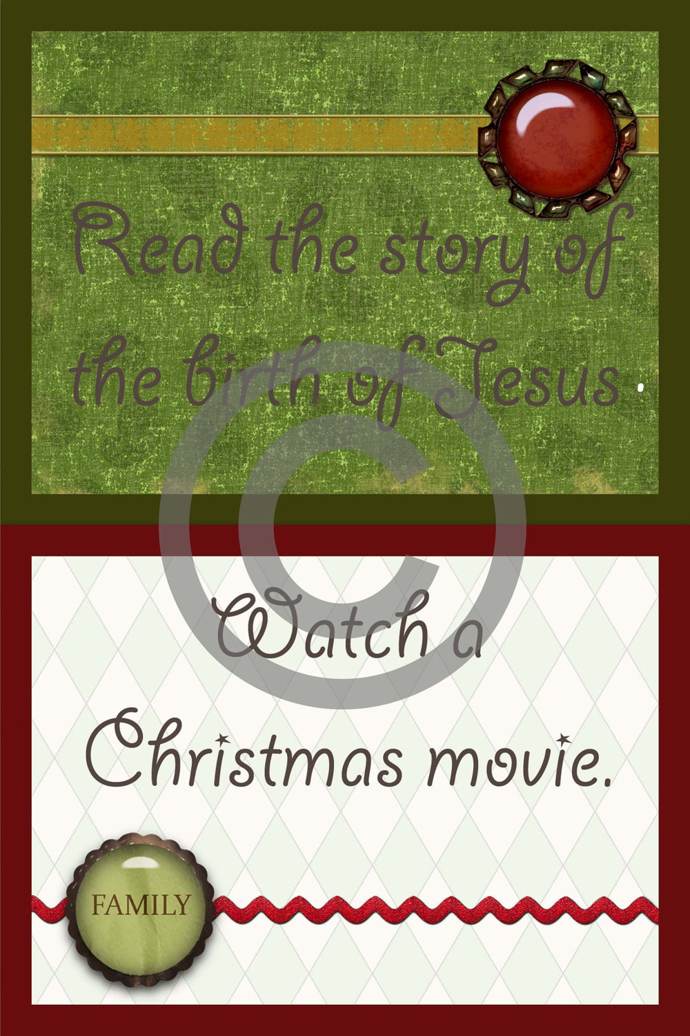 Printable Christmas Advent Calendar Cards