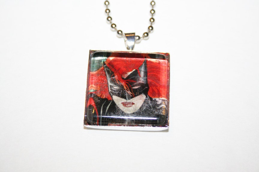 Batwoman - Kate Kane Glass Tile Comic Book Necklace