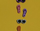 Flip Flops and Sunglasses : magnetic wineglass charms