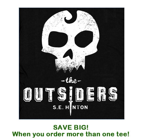 The Outsiders T Shirt 80s movie T Shirt Book reading Tee Skull T Shirt