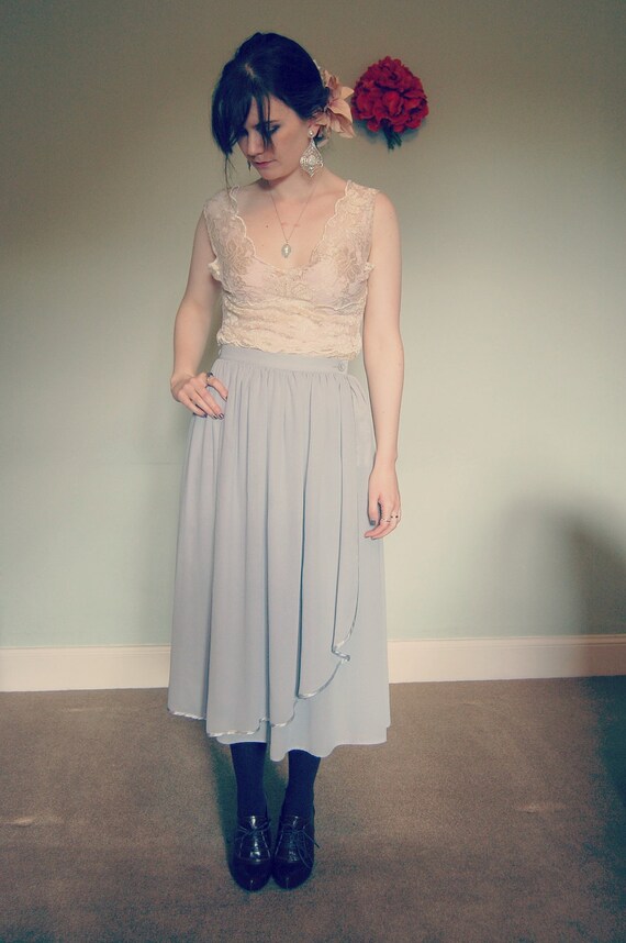 80s Powder Blue Chiffon Skirt By Lefresnevintage On Etsy 6777