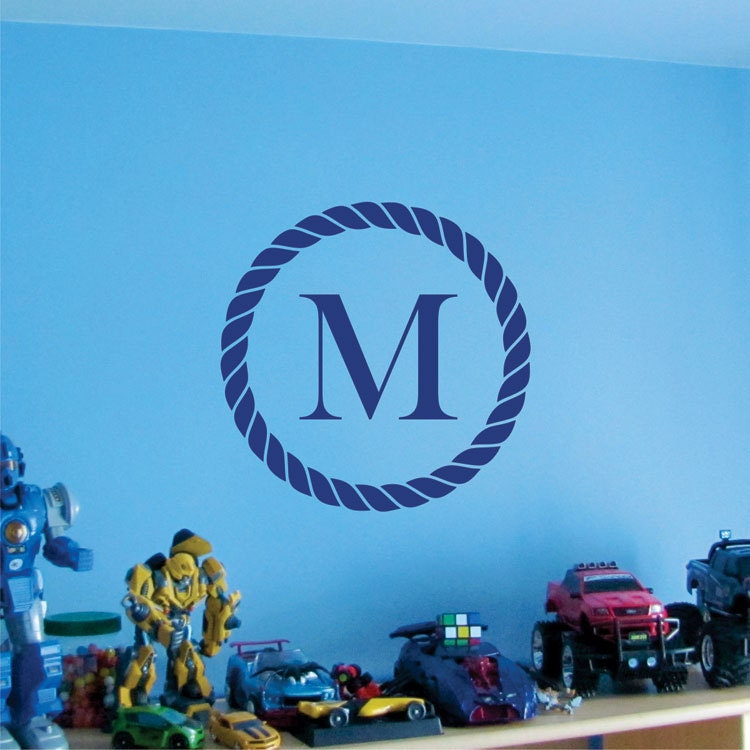 Wall Decal Personalized Monogram Rope 22 inch Vinyl Wall Art Stickers