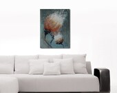Original Acrylic Painting on Canvas Mixed Media Flowers Bloom Pastel Colors Floral Art