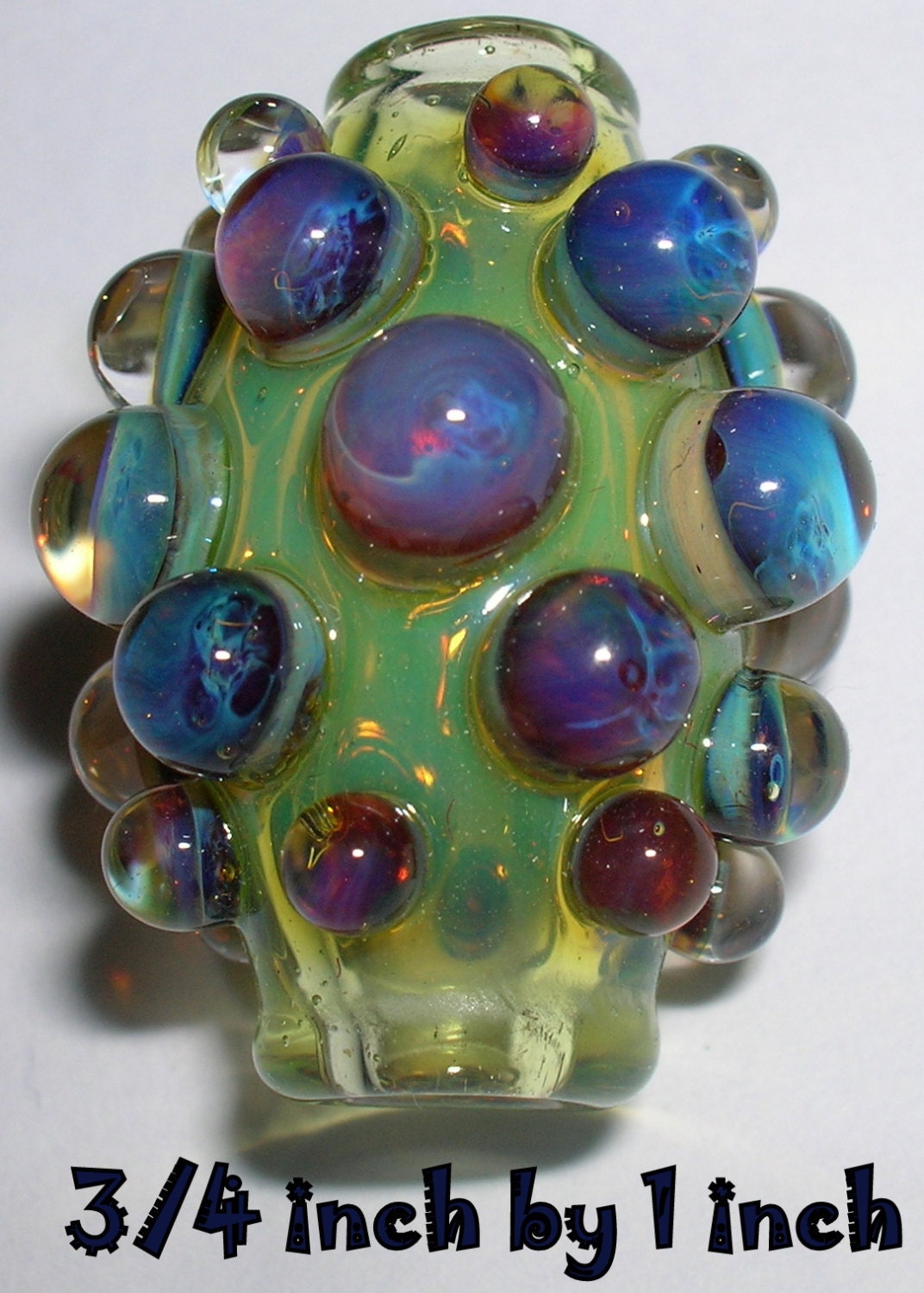 Beau Hawn Handmade Lampwork Boro Borosilicate Pyrex Bead GLASSADDiCT  Hollow Blown Focal  PURPLE LUSTER