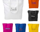 Personalized Zippered Tote Bag Bridesmaid Gift Set of 5