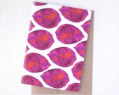 Graphic Jewel Tone Polka Dot Leaves Patterned Note Card