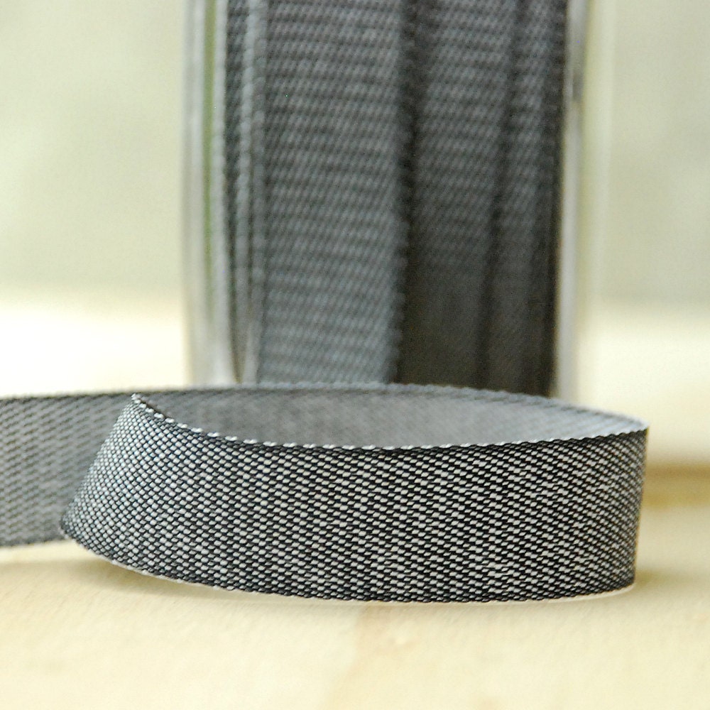 5 Yards Black Denim Ribbon Twill Tape Sewing Notion Gift Wrapping Charcoal