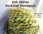 Irish Horses RockStar Handspun Yarn - 40 yards - spiral plied, thick and thin, nice and bulky
