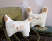 Pair of Bunnies plush softie recycled wool eco friendly Bernard and Herbert