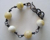 Big Baubley Calcite Wrapped Copper Bracelet
