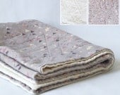 organic cotton baby quilt - tiny triangles in lilac and cream - made to order