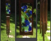 Wind Chime, Beach Glass, Stained Glass, Copper, Handcrafted, Mosaic, Windchimes, Wind Chimes, Suncatcher