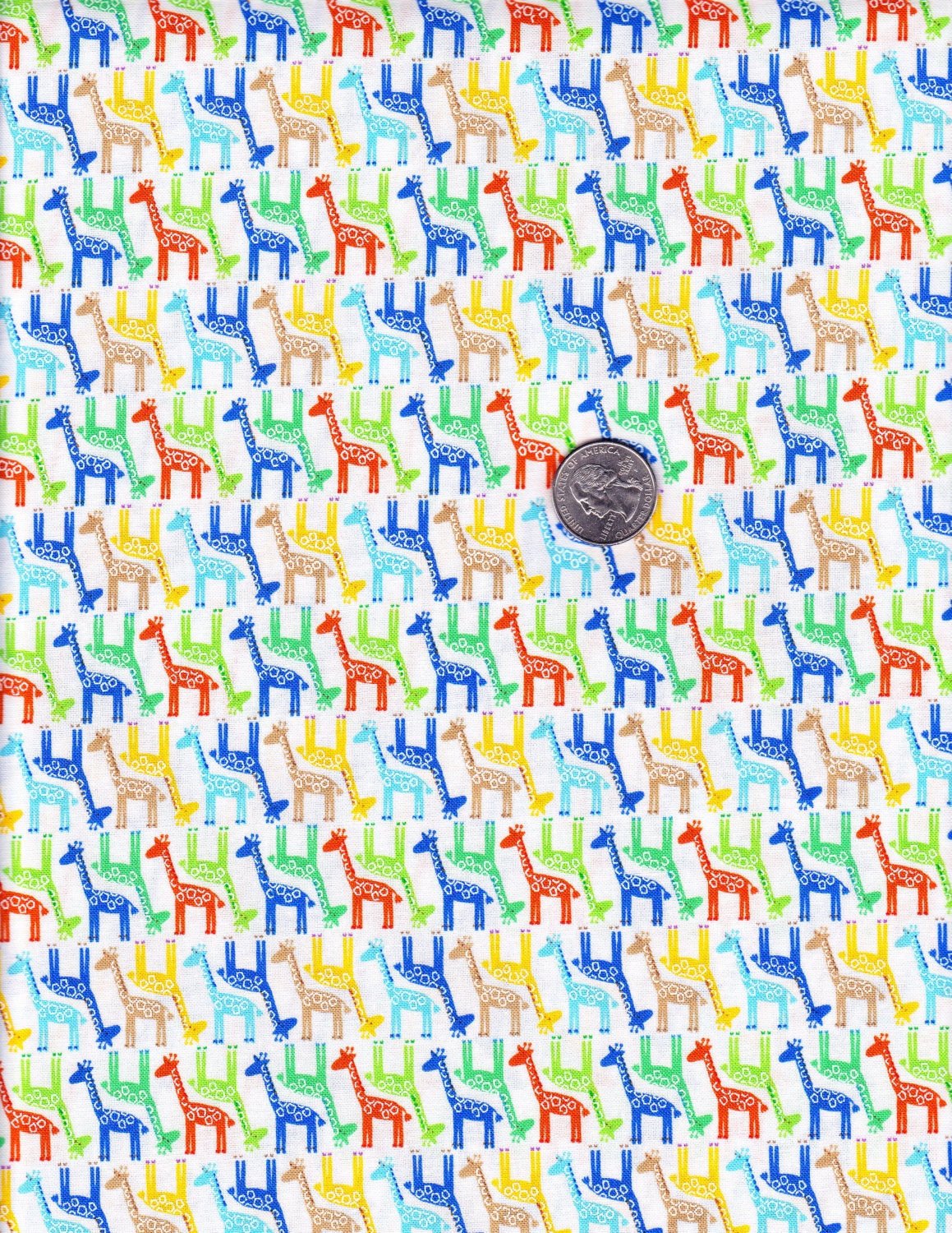 One yard - White Giraffe - Pee Wee Parade - Timeless Treasures  cotton quilt fabric