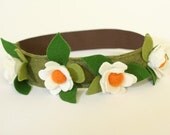 Narcissus - Flower Fairy Crown - Felted Wool Headband - Wreath