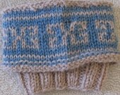 Hand Knit Wool Indigo Boot Cuff and Leg Warmer
