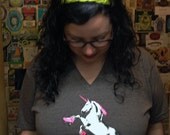 Roller Skating Unicorn Shirt V-Neck for Giant Boobies
