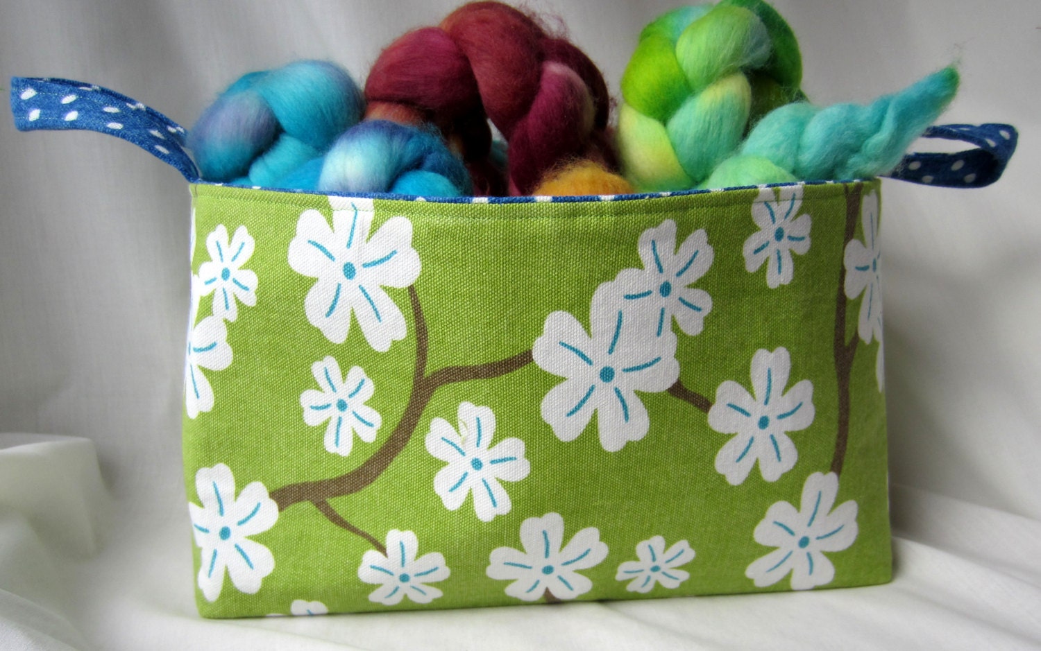 Blooming Branches Fabric Basket