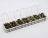 1500 Assorted Antique Bronze Open Jump Rings 3mm 4mm 5mm 6mm 7mm 8mm Plus Storage Box