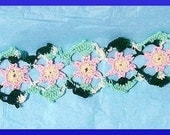 Crochet Bookmark Pattern, Chain of Flowers
