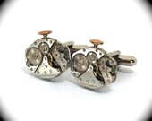 Steampunk Cufflinks STEMMED Vintage Clockwork Cuff Links by Nouveau Motley