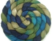 Handpainted Superwash Merino Nylon 80/20 Sock Roving - 4 oz. BLUE EYES - Spinning Fiber