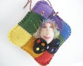 Rainbow Fairy - Little Patchwork Girl Ornament/Decoration